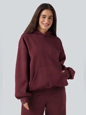 HALARA Oversized Maroon Hoodie